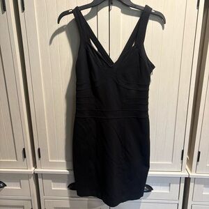 Express Black Cocktail Mini Dress V-Neck Sheath